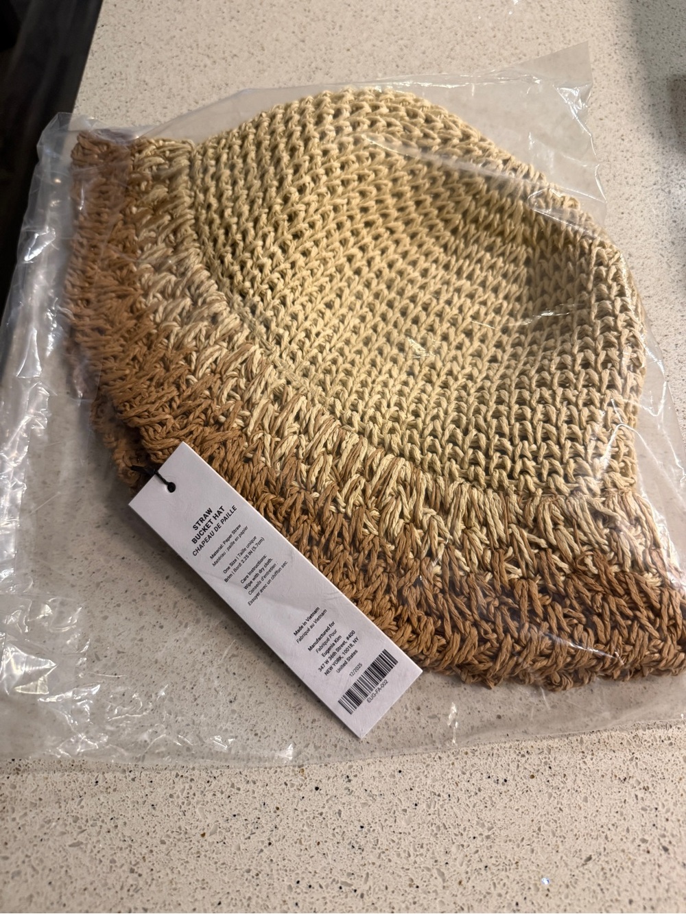 Eugenia Kim Two-Tone Paper Straw Bucket Hat in Beige and Tan - Picture 6 of 7